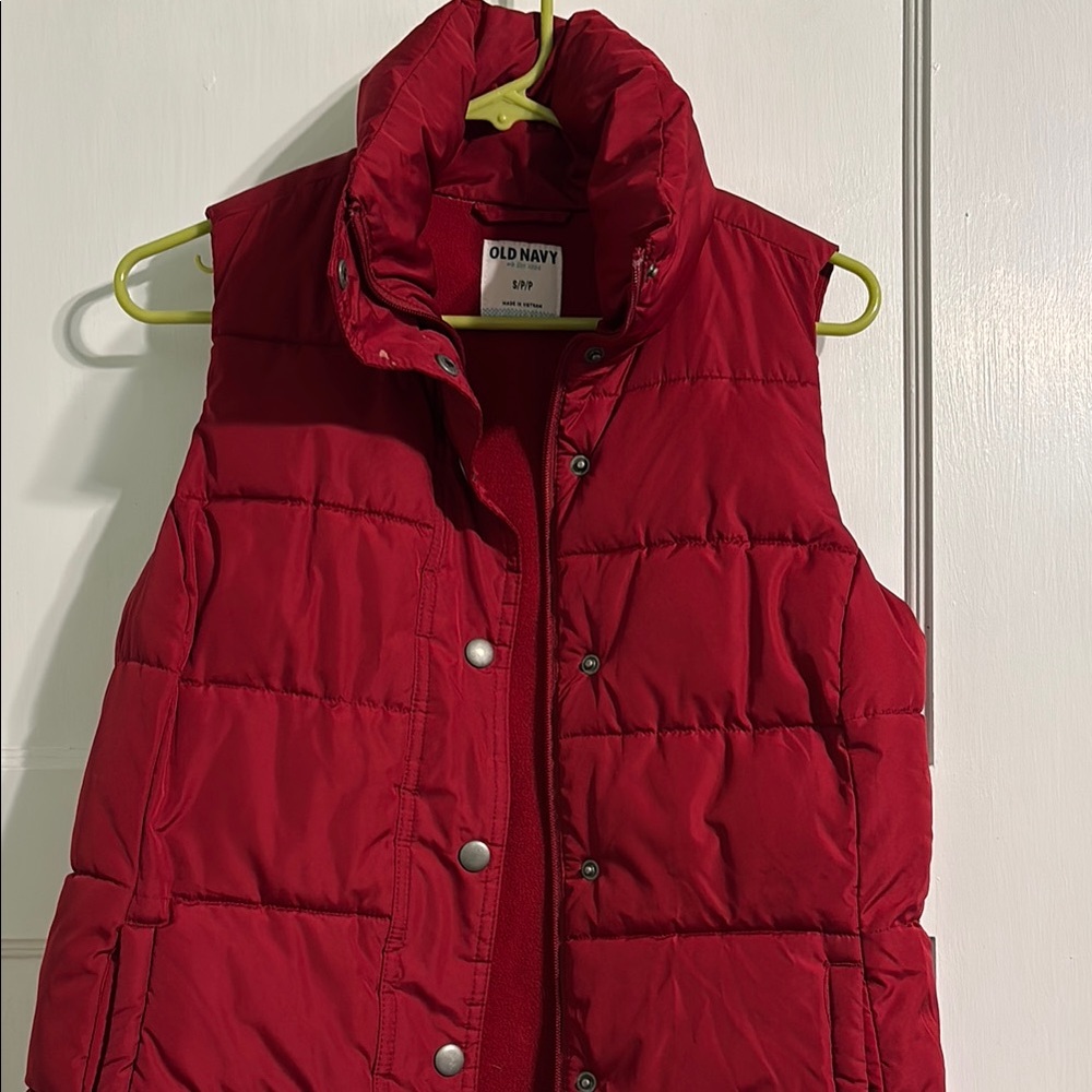 Old Navy Red Puffer Vest